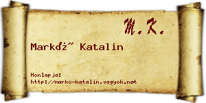 Markó Katalin névjegykártya